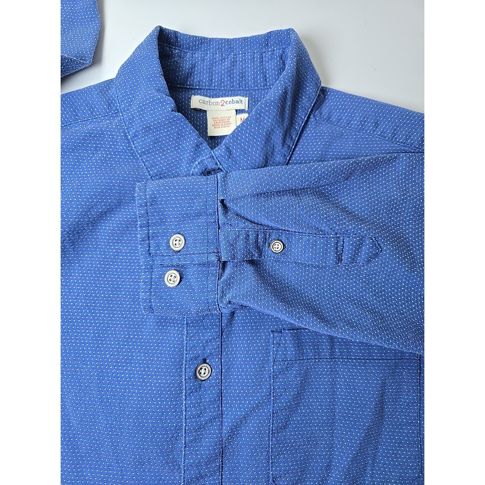 Carbon2Cobalt‎ Mens Blue Dot Print Button Down Shirt Size Medium